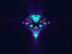 an image of a colorful diamond in the dark