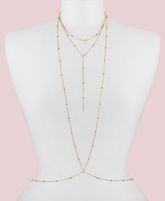 This is the statement piece of the season. Wear it with your favorite crop top, bikini or peeking out under you cowl neck slip dress with an oversized blazer for the fall. We made it with a a choker detail, dainty chain and beads as we know how much you love our Emina chain. Waist Length: 27" + 7" please note it is easily adjustable. Body Jewelry Outfit, Chain Body Harness, Cowl Neck Slip Dress, Bodysuit Tops, Bangle Ring, Silver Jewelry Necklace, Body Harness, Dainty Chain, Neck Chain