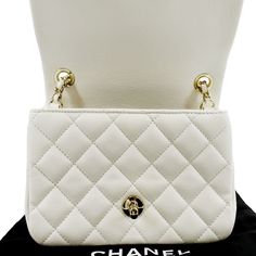 Item Details: Designer: CHANEL Model: Mini Pearl Crush Square Flap Retail: N/A Style: Crossbody Bag Material: Leather Color: White Date Code: *Microchip* Made: Italy Measurements: W 7' x H 5' D 3' Accessories: Dust Bag, Box. Condition Detail: Like New - The Item is in pristine condition, never used, or used only 1-2 times. Smell: No Smell. Please check the details and pictures before purchasing.Please do not hesitate to ask questions regarding our products or services, we will be more than happy to serve you with the best of our efforts.DDH is not affiliated with Chanel. We guarantee this Chanel item is authentic or your money back. Chanel® is a registered trademark of Chanel. Chanel Pearls, Chanel Model, Square Bag, White Bag, Leather Crossbody Bag, New Bag, Leather Crossbody, Fashion Statement, Luxury Bags