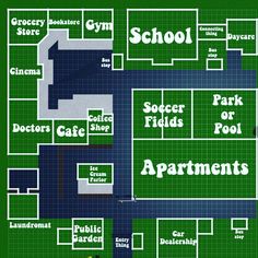 the floor plan for an apartment building with lots of rooms and parking spots on it