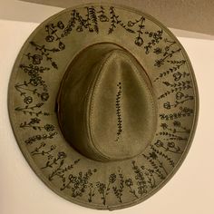 New With Tags Never Worn Has Ties Inside To Help Size Almost Appears Tan Color In Some Light Crone Fashion, Cowboy Hat Crafts, Hat Burning, Custom Made Hats, Boho Color, Felt Hats, Felt Hat, Colorful Boho, Tan Color