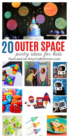 20 Fabulous Outer Space Birthday Party Ideas For Kids – From space party games, space party decorations, Printables, Gift Ideas, and Space themed Invites Space Craft Ideas, Outer Space Crafts For Kids, Craft Ideas For Toddlers, Outer Space Crafts, Space Activities For Kids, Space Preschool, Space Crafts For Kids, Space Project