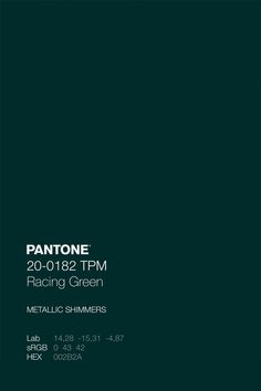 pantone's racing green metallic shimmers are available for purchase at the shop