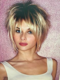 Messy Layers Short Hair, Short In Back Long In Front Hairstyles, Edgy Shag Haircut, Edgy Haircuts For Women, Funky Bob Hairstyles, Feathered Hair Cut, Rocker Hair, Short Scene Hair, Messy Bob Hairstyles