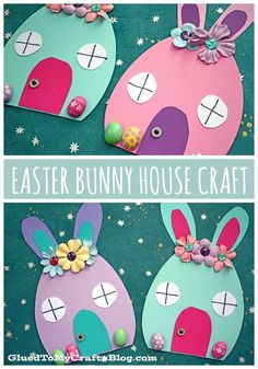 an easter bunny house craft made out of paper