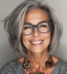 Womens Gray Hair, Short Haircut For Gray Hair, Womens Grey Hair, Short Layered Gray Hair, Hairstyles 60 And Over, Glasses And Grey Hair, Women Short Layered Haircuts, Gray Hair Glasses, Over 60 Womens Hairstyles