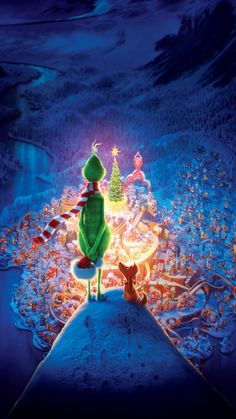 dr seusster's christmas movie poster with the grinch and his elves