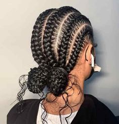 25 Straight Backs Cornrows Hairstyles 5 Feed In Braids Cornrows, Four Cornrow Braids Into Bun, 2french Braids Black Hair, Feed In Braids Into Two Buns, 4 Braids Cornrows 2 Buns, Feed In Two Buns, Feed Ins Two Buns, Feed In Braids With Two Buns, 2 Braid Feed In Styles