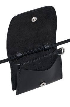 An optional strap allows for crossbody and belt styling of a sleek wallet that's crafted from smooth Italian leather. Magnetic-snap closure Removable belt/crossbody strap Exterior back card slot Dual interior compartments Unlined Leather Made in Portugal Leather Crossbody Wallet On Chain With Adjustable Strap, Leather Wallet On Chain With Adjustable Strap, Leather Wallets With Adjustable Strap For Formal Occasions, Versatile Leather Wallet With Snap Closure, Leather Crossbody Wallet With Snap Closure, Black Leather Wallet With Adjustable Strap, Modern Leather Wallet With Snap Closure, Black Leather Wallet On Chain For Business, Classic Leather Wallets With Detachable Strap