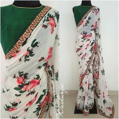 Indian Sari Dress, Saree Floral, Party Kleidung, Elegant Saree, Stylish Sarees, Indian Sari