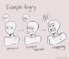 the stages of an angry man's facial expression