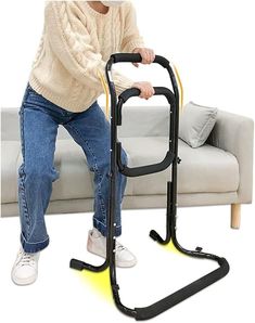 Chair Lift Assist Devices for Seniors Elderly Sit to Stand Lift Standing Aids Supports Grab Bar Help Patient Stand Up & Mobility in Front of The Sofa, Recliner Chair, Toilet Warm Reminder ● Can't support who over 200lbs. ● Not recommended for people over 80 years old. ● Not good for person with tremulous, feeble hands or with Parkinson. ● Add weight at the shelf base will enhance balance. About this item ASSISTED LIVING NECESSITIES —— Help the elderly get up, stair up assistance, disability aids, mobility devices for the disabled.The handrails of this product are curved, which fully reflects the ergonomic construction. A STANDING WALKER SUITABLE FOR A VARIETY OF PURPOSE —— It can help the elderly or patients with mobility difficulties to stand and walk, assist them to go to the toilet, and Picture Story Writing, Bed Side Rails, Walker Accessories, Health Equipment, Lifting Devices, Basement Storage, Sit To Stand, Grab Bar, Bed Rails