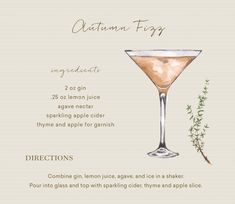 an image of a cocktail menu with ingredients