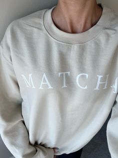 MATCHA 🍵 Matcha crewneck sweatshirt #matcha #matchalovers #matchasweatshirt #matchacrewneck #cozy #crewneck #crewnecksweater #style #comfy #comfystyle #cozystreetstyle #streetstyle #streetwear #etsy #etsyfinds Beige Crew Neck Sweatshirt For Loungewear, Beige Letter Print Sweatshirt For Loungewear, Beige Cotton Sweatshirt With Letter Print, Cream Crew Neck Sweatshirt With Letter Print, Khaki Relaxed Fit Sweatshirt For Loungewear, Cream Crew Neck T-shirt For Loungewear, Cream Crew Neck Tops With Letter Print, Cream Letter Print Crew Neck Tops, Cream Letter Print Crew Tops