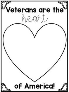 veterans are the heart of america coloring page