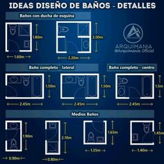 the diagram shows how to use different sizes and colors for bathroom decor, including shower stalls