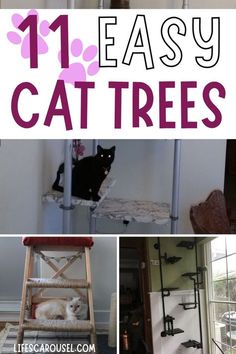 Cat Trees Diy Easy, Cat Room Diy, Cat Trees Homemade, Diy Cat Scratcher, Diy Cat Tower, Katt Grejer, Homemade Cat Toys, Cat Tree House