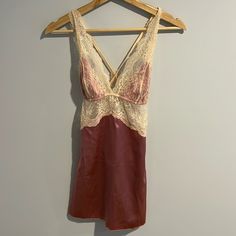 Gifted At My Bachelorette Party - Never Worn V-neck Sleepwear With Lace Trim And Stretch, Pink Flirty Sleepwear With Built-in Bra, V-neck Stretch Sleepwear With Lace Trim, Pink Lace Trim V-neck Sleepwear, Vintage Pink V-neck Nightgown, Fredericks Of Hollywood, Lace Lingerie, Cream Lace, Cami Top