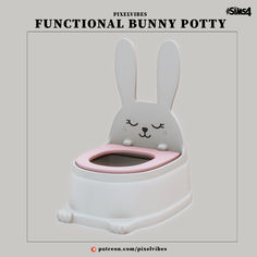 an image of a bunny potty with its eyes closed