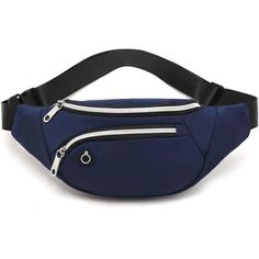 Waist Bag Belt: Durable Waist Belt Fits Waists From 23 To 53 Inches. Size: 12.2l X 5.12h X 2.76w (Inches). With 3 Zippered Pockets , With The Two Pockets In The Front (Zippered Main Compartment And Small Front Pocket) And The Flat Pocket In The Back Zipper Closure Suitable Users: Unisex. Blue Shoulder Bag With Pockets For Outdoor Activities, Sporty Blue Shoulder Bag With Pockets, Casual Navy Bag For Outdoor, Casual Navy Bags For Outdoor, Casual Navy Outdoor Bag, Functional Navy Shoulder Bag For Outdoor, Functional Navy Shoulder Bag With Pockets, Navy Functional Shoulder Bag For Outdoor, Portable Blue Shoulder Bag For Outdoor Activities