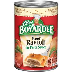 chef boyarde mini ravioli with beef and meat sauce in tomato & meat sauce