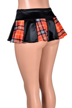 *Free USA shipping! *Handmade after you order: check order processing times This low-rise micro mini skirt is made out of stretch satin and plaid spandex fabric. The fabric is super stretchy so make sure to get the smaller size if you are between sizes. It has a wide black waistband, six black skirt panels, and six plaid panels. Choose between red, yellow, or purple plaid. The plaid fabric has black and white accents. ♦LENGTH:9 to 10 inches (depending on size) ♦FABRIC TYPE: 95% nylon, 5% spandex Red Hair Inspo, Tank Top Skirt, Lace Up Leggings, Female Transformation, Lace Trim Shorts, Micro Mini Skirt, Sheer Skirt, Dance Skirt, Purple Plaid