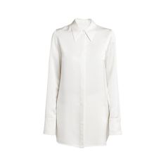 Jil Sander shiny blouse Point collar; concealed button placket Long sleeves; button cuffs Back yoke Straight fit Curved hem Cupro Made in Italy Classic Blouse With Spread Collar And Covered Buttons, Elegant Tops With Buttons And Fold Down Collar, Timeless Formal Blouse With Spread Collar, Elegant Tops With Buttons And Spread Collar, Timeless Blouse With Fold Down Collar For Daywear, Formal Tops With Covered Buttons And Collar, Timeless Office Blouse With Placket, Timeless Daywear Blouse With Concealed Placket, Elegant Business Blouse With Placket