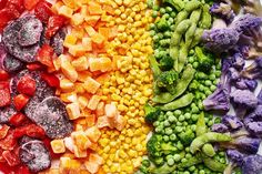 there are many different colors of vegetables together