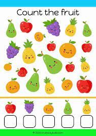 a counting game with fruits and vegetables