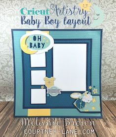 a baby boy layout made with the crict artistry baby boy layout kit