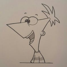 a drawing of a cartoon character with an angry look on his face