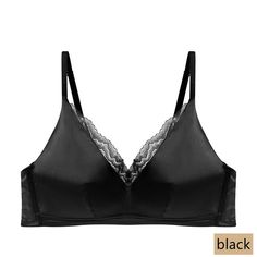 Awulook 2024 New IN French Style Women Silk Bra Lace Trim Elegant Full Coverage Nursing Bra With Soft Touch, Elegant Full Coverage Soft Touch Bra, Elegant Soft Touch Bra, Soft Touch Elegant Bra, Elegant V-neck Bra, Elegant Satin Underwire Bra, Elegant V-neck Bra With Removable Pads, Elegant Satin Bra, French Style Women