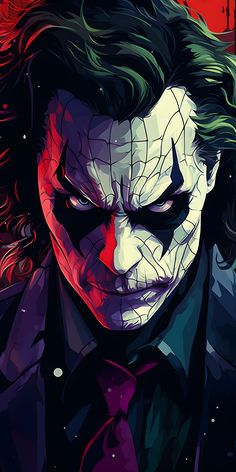 the joker is depicted in this digital painting