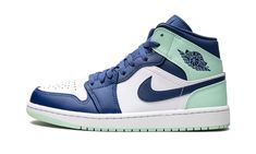 Air Jordan 1 Mid 554724 413 Jordan 1 Mid Blue Mint, Teal Jordans, Air Jordan 1 Mid Blue, Jordan 1 Mid Blue, Mint Shoes, Jordan 1 Blue, Authentic Jordans, Nike Air Jordan 1 Mid, Womens Air Jordans