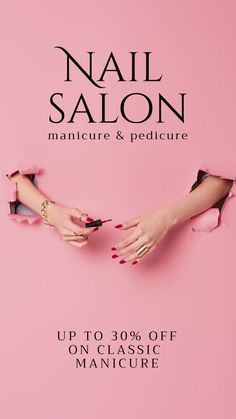 Nail Salon Flyer Design, Advertising Tract Idea, Beauty Salon Board Design, Salon Offers Poster Template, Poster Nails Salon, Tract Design Idea, Nail Offer Poster, Nail Art Offer Poster, Nail Art Banner