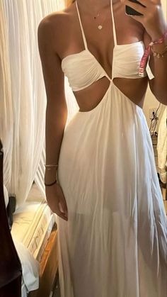 Cut Out Prom Dress, Cut Out Prom Dresses, Prom Dress White, Maxi Dress Beach, White Maxi Dress, Dress Beach, White Maxi, Inspiration Mode