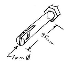 an image of a drawing of a wrench with the length and width indicated for it