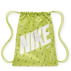 Nike Heritage Drawstring Bag Color: Atomic Green Dimensions - 16in X 12in Gender - Great For Men, Women And Kids Features And Benefits Drawstring Closure Encourage Accessibility And Convenient Transport Crafted With Water Resistant 100% Polyester Fabric For Durability Main Compartment Provides Ample Storage For Your Gear Futura Print Design And Woven Flag Label Add A Sleek, Sporty Appearance To The Lookspot Clean Specifications Product Type: Drawstring Activity: Gym Training, Laptop/Tablet, Travel, Swim / Swimming Bag, Hiking, Biking, Beach Alternative Names- Festival Bag, Fanny Pack, Hip Pack, Hip Bag, Shoulder Bag, Crossbody Bag, Utility Bag, Sling Bag, Mini Backpack, Neck Sl Casual Green Rectangular Gym Bag, Trendy Green Sports Bags, Sporty Green Nike Bags, Nike Sporty Green Bag, Nike Green Sporty Bag, Green Casual Gym Bag, Casual Green Sports Bag, Casual Green Gym Bag, Nike Green Travel Bags