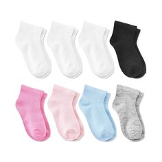 Keep your young ones warm and comfy with the Toddler 8pk Ankle Socks - Dealworthy™ Pink/Blue/Black. Features assorted colors with a pair of 8 available in this set. The socks are made from lightweight fabric for comfortable wear. Whether they are running around the park or hanging out at home, these ankle socks will keep your little one's feet warm and dry. dealworthy™: Just what you need, priced just right. Bobby Socks, Low Cut Socks, Sock Booties, Toddler Socks, Cat Socks, Target Clothes, Toddler Boy Outfits, Baby Socks, Socks And Hosiery