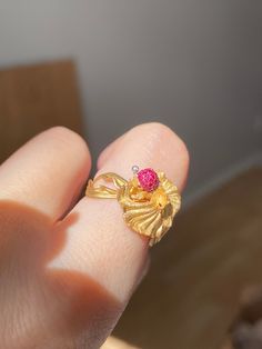 18K Goldfish Ring Size 5 Personal Collection Release RTS - Etsy Gold Ruby Rings With Diamond Cut, Gold Ruby Ring With Diamond Cut, Elegant 22k Gold Ruby Ring Gift, Dazzling Yellow Gold Ruby Ring, 22k Yellow Gold Ruby Ring For Anniversary, Exquisite Gold Ruby Gemstone Ring, 14k Gold Ruby Ring With Vvs Clarity, Luxury Gold Ruby Ring Stamped 14k, Gold Ruby Ring Fine Jewelry