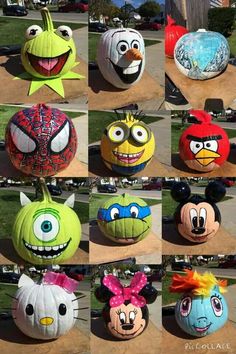 some kind of pumpkins with faces painted on them and the words 25 best painted pumpkins ideas on pinterest