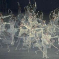 a large group of ballerinas are dancing together