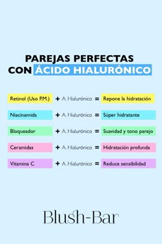 #HA #ACIDOHIALURONICO #SKINCARE #INGREDIENTESSKINCARE #CUIDADODEPIEL #MEZCLAINGREDIENTES Korean Makeup Tips, Good Skin Tips, Beauty Recipe, Face Skin Care, Skin Tips