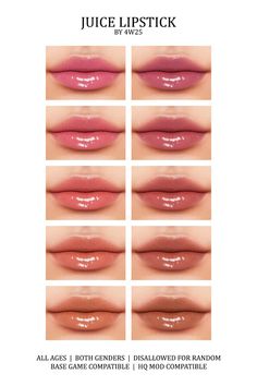 the lip chart for juice lipstick