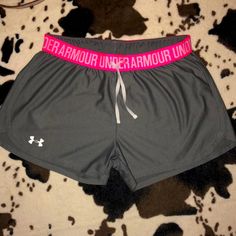 Grey Under Armour Shorts Never Worn With Pink Waist Band. Under Armour Shorts, Shorts Athletic, Athletic Shorts, Waist Band, Under Armour, Womens Shorts, Band, Grey, Pink