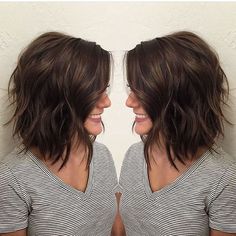 Shoulder Length Layered Bob Haircuts Short Brunette Hair, Medium Bob, Layered Bob Hairstyles, Feeling Pretty, Hair 2018, Hair Styles 2017, Bob Haircuts, Shoulder Length Hair