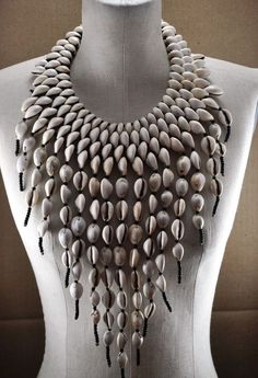 Royal Cowrie (Bib) Necklace | From the Etsy store Muso Masiri (The Decoration of Women) | Made by artist Baba Berthe | $120 | tribal necklace inspiration Pistachio Shells, Nautical Necklace, Seashell Necklace, Cowrie Shell, Shell Jewelry, Shell Necklaces, Tahiti