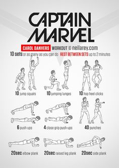 the captain's workout guide is shown in black and white, with instructions on how to