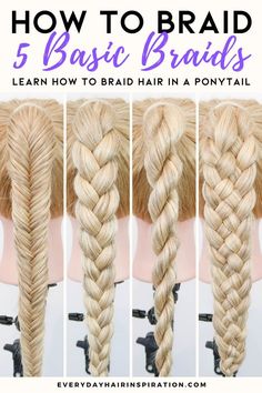 Rope Braid Tutorials, Easy Braids For Beginners, 3 Strand Braid, Braids For Beginners, How To Make Braids, 4 Strand Braid, Fancy Braids, Tail Braids, Fishtail Braid Hairstyles