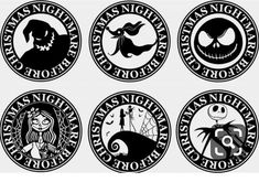 four black and white logos for the disney parks, including jack - o - lantern, jack